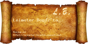 Leimeter Bogáta névjegykártya